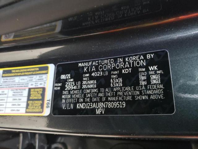 Photo 9 VIN: KNDJ23AU8N7809519 - KIA SOUL LX 