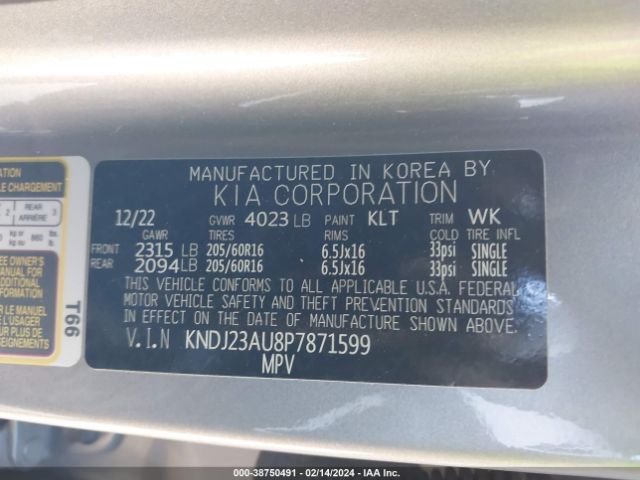 Photo 8 VIN: KNDJ23AU8P7871599 - KIA SOUL 