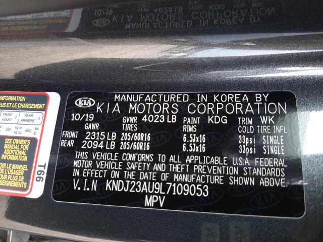 Photo 9 VIN: KNDJ23AU9L7109053 - KIA SOUL LX 