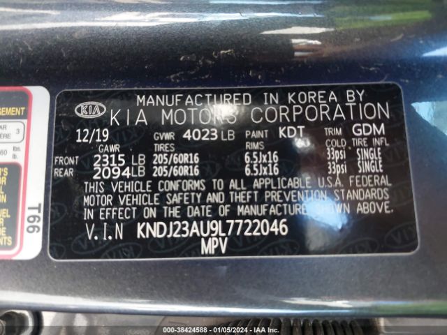 Photo 8 VIN: KNDJ23AU9L7722046 - KIA SOUL 