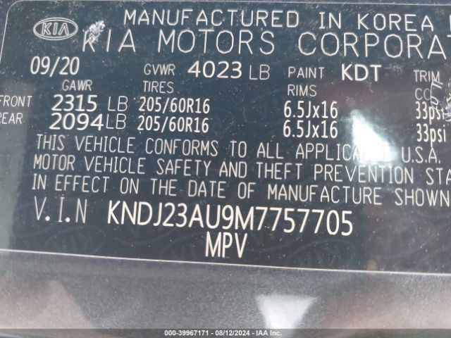 Photo 8 VIN: KNDJ23AU9M7757705 - KIA SOUL 