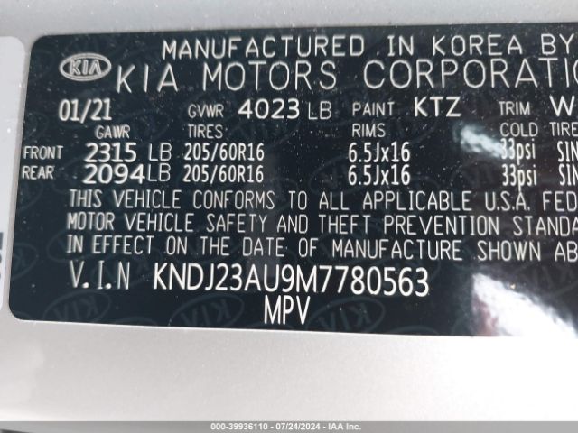 Photo 8 VIN: KNDJ23AU9M7780563 - KIA SOUL 