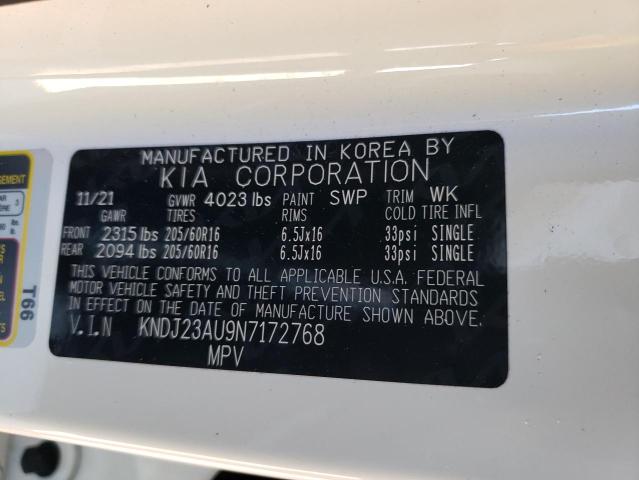 Photo 9 VIN: KNDJ23AU9N7172768 - KIA SOUL LX 