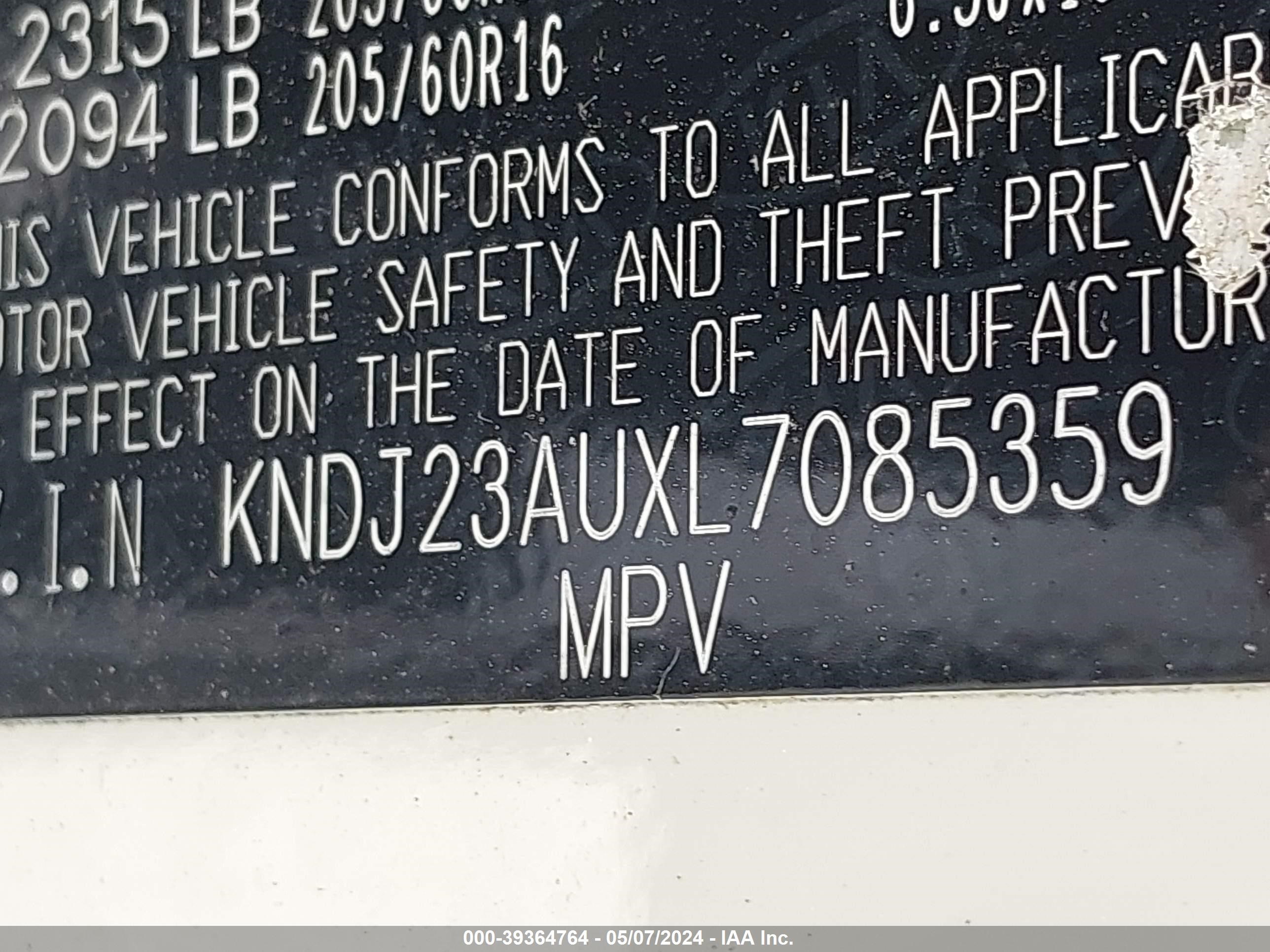 Photo 8 VIN: KNDJ23AUXL7085359 - KIA SOUL 