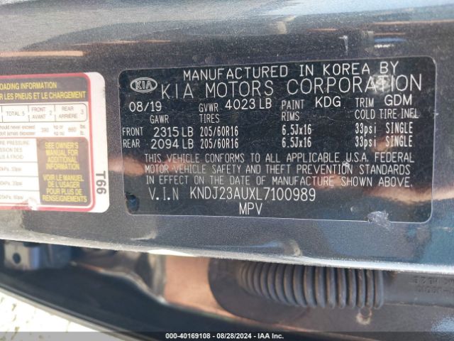 Photo 8 VIN: KNDJ23AUXL7100989 - KIA SOUL 