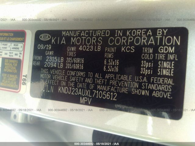 Photo 8 VIN: KNDJ23AUXL7105612 - KIA SOUL 