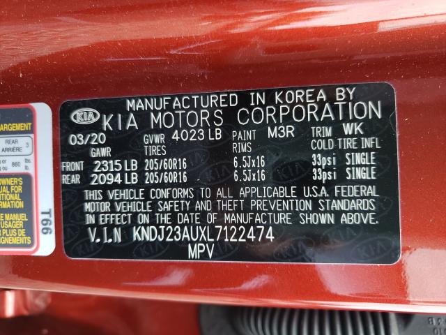 Photo 9 VIN: KNDJ23AUXL7122474 - KIA SOUL LX 