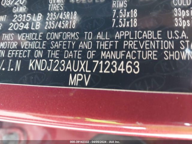 Photo 8 VIN: KNDJ23AUXL7123463 - KIA SOUL 