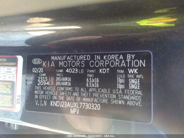 Photo 8 VIN: KNDJ23AUXL7730320 - KIA SOUL 