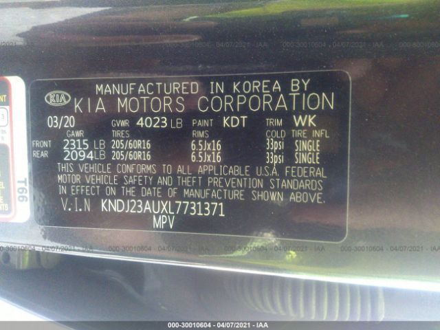 Photo 8 VIN: KNDJ23AUXL7731371 - KIA SOUL 