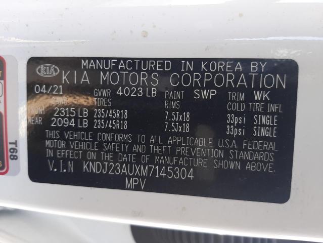 Photo 9 VIN: KNDJ23AUXM7145304 - KIA SOUL LX 