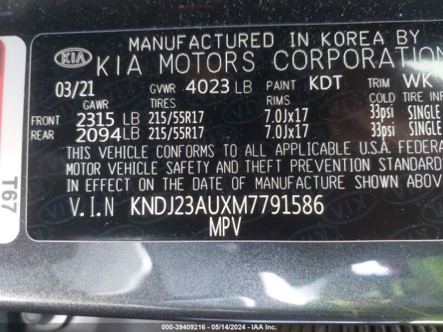 Photo 8 VIN: KNDJ23AUXM7791586 - KIA SOUL 