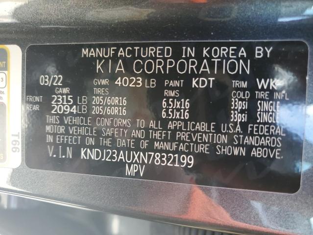 Photo 13 VIN: KNDJ23AUXN7832199 - KIA SOUL LX 