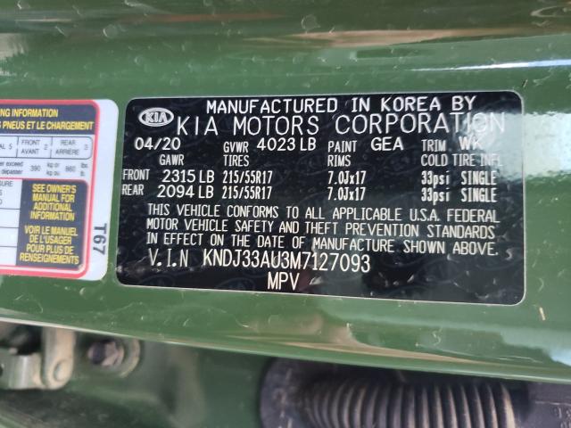 Photo 9 VIN: KNDJ33AU3M7127093 - KIA SOUL EX 