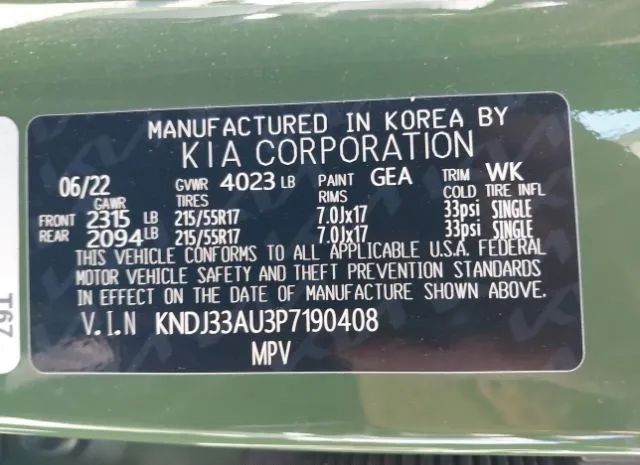 Photo 8 VIN: KNDJ33AU3P7190408 - KIA SOUL 