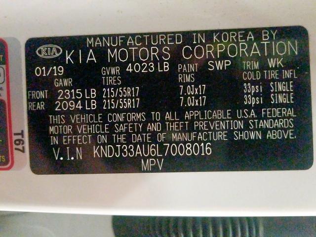 Photo 9 VIN: KNDJ33AU6L7008016 - KIA SOUL EX 