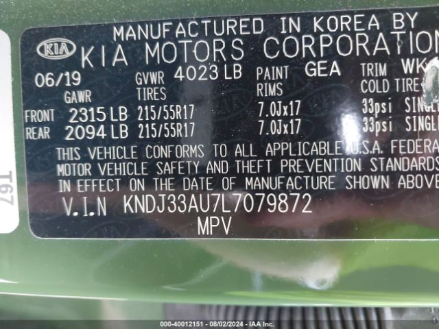 Photo 8 VIN: KNDJ33AU7L7079872 - KIA SOUL 