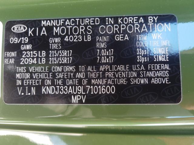 Photo 9 VIN: KNDJ33AU9L7101600 - KIA SOUL EX 