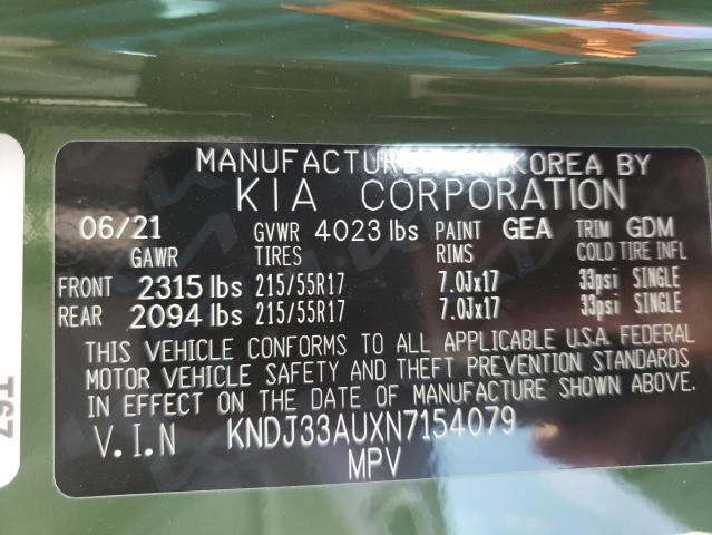 Photo 9 VIN: KNDJ33AUXN7154079 - KIA SOUL EX 