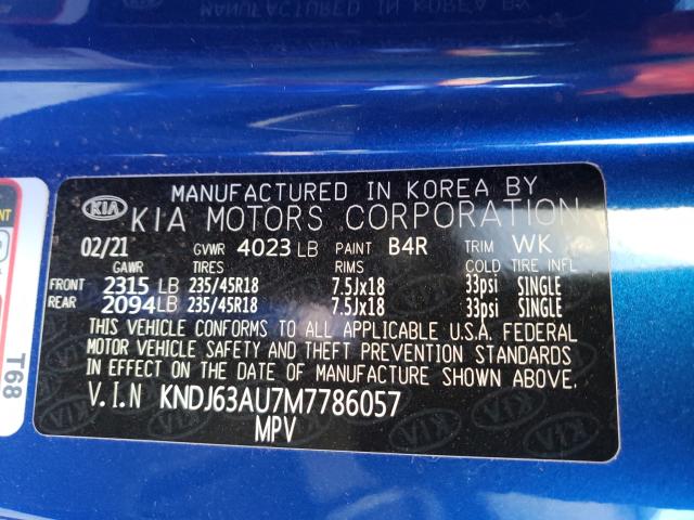 Photo 9 VIN: KNDJ63AU7M7786057 - KIA SOUL GT LI 