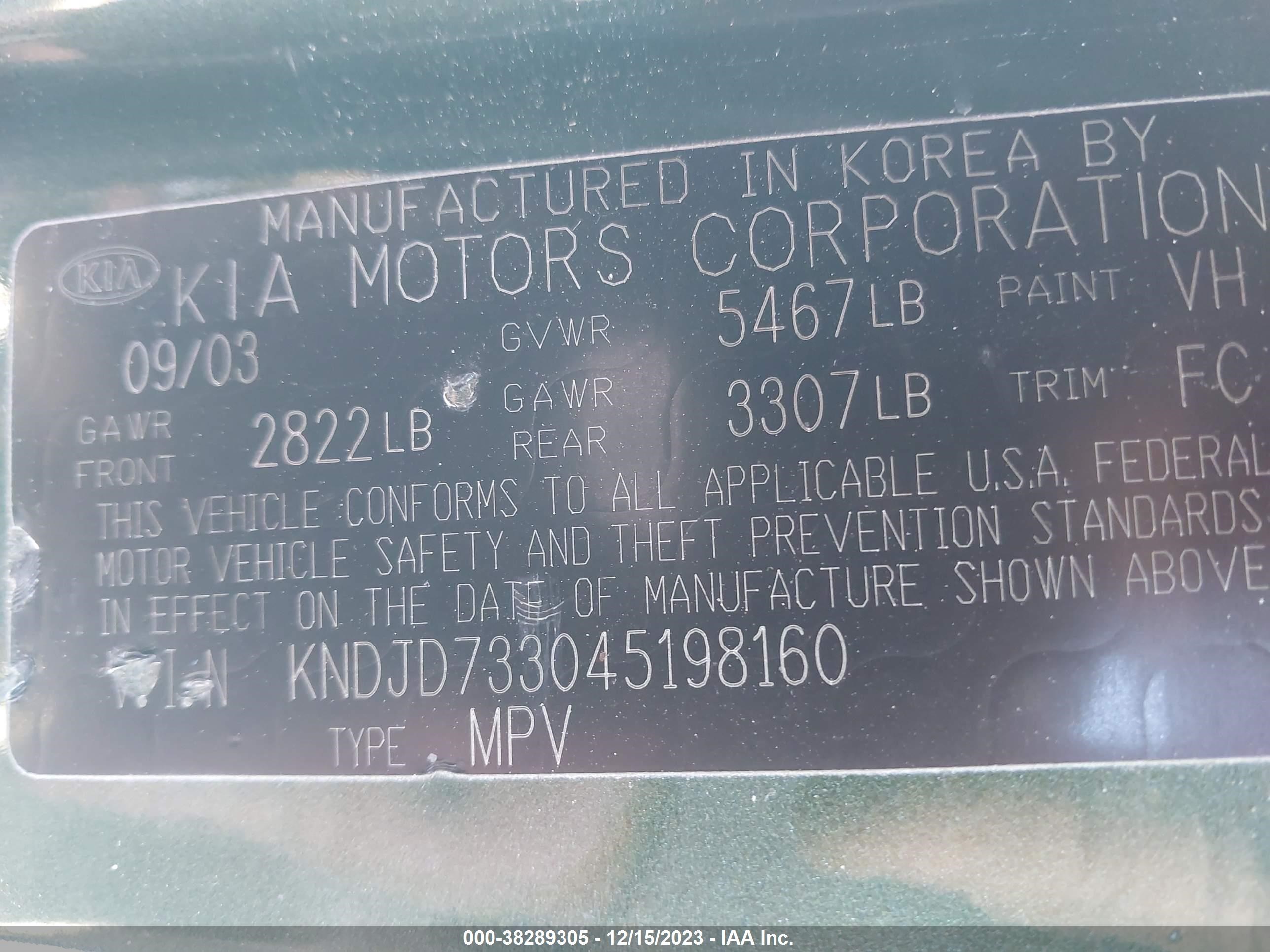 Photo 8 VIN: KNDJD733045198160 - KIA SORENTO 