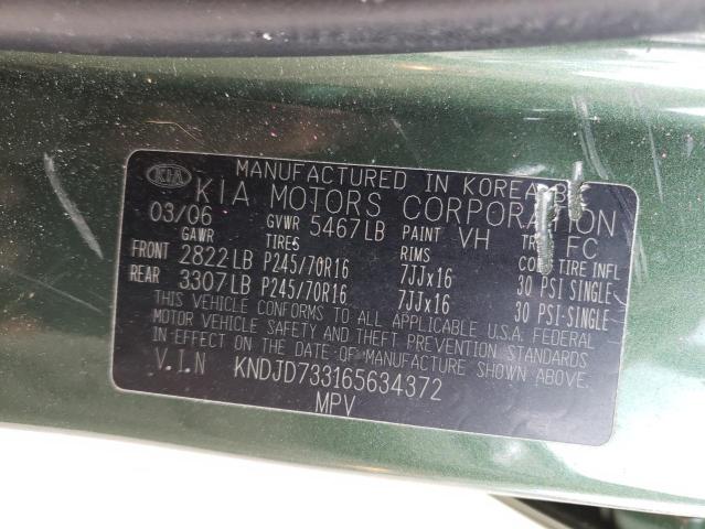 Photo 9 VIN: KNDJD733165634372 - KIA SORENTO EX 