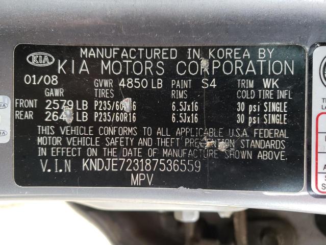 Photo 12 VIN: KNDJE723187536559 - KIA SPORTAGE 