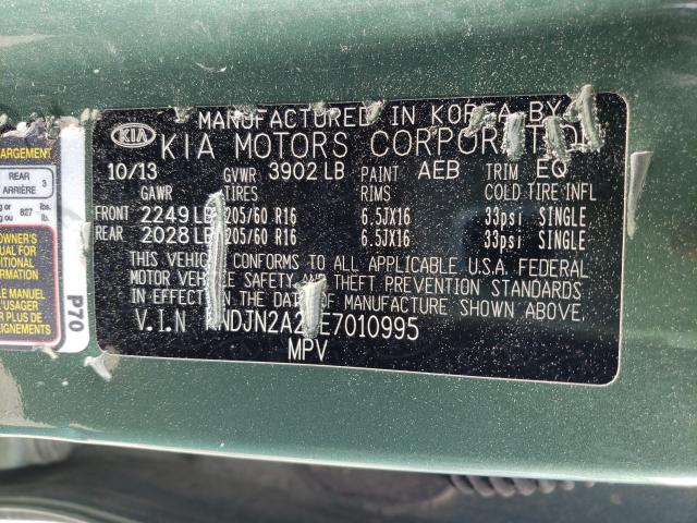 Photo 9 VIN: KNDJN2A20E7010995 - KIA SOUL 