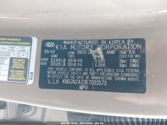 Photo 8 VIN: KNDJN2A20E7013573 - KIA SOUL 