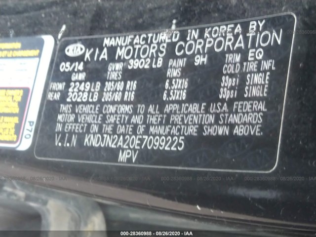 Photo 8 VIN: KNDJN2A20E7099225 - KIA SOUL 