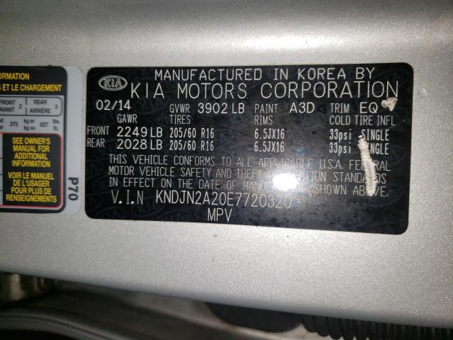 Photo 9 VIN: KNDJN2A20E7720320 - KIA SOUL 