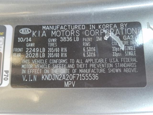 Photo 9 VIN: KNDJN2A20F7155536 - KIA SOUL 