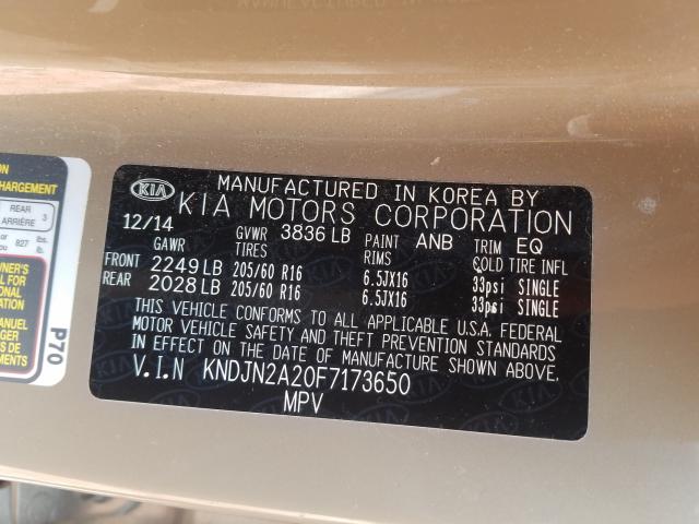 Photo 9 VIN: KNDJN2A20F7173650 - KIA SOUL 