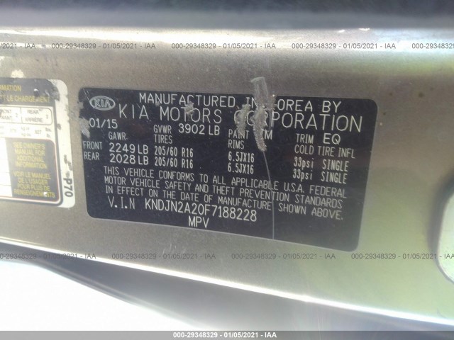 Photo 8 VIN: KNDJN2A20F7188228 - KIA SOUL 