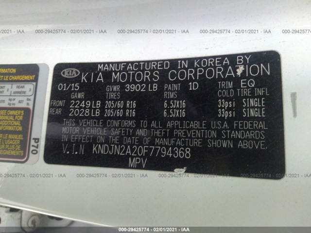 Photo 8 VIN: KNDJN2A20F7794368 - KIA SOUL 