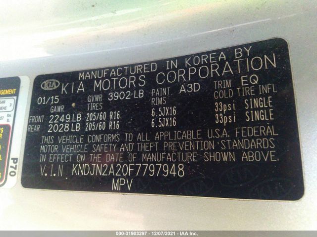 Photo 8 VIN: KNDJN2A20F7797948 - KIA SOUL 