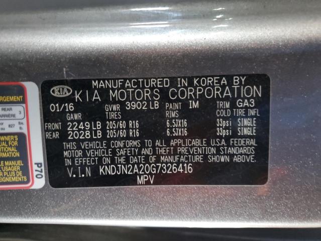 Photo 12 VIN: KNDJN2A20G7326416 - KIA SOUL 