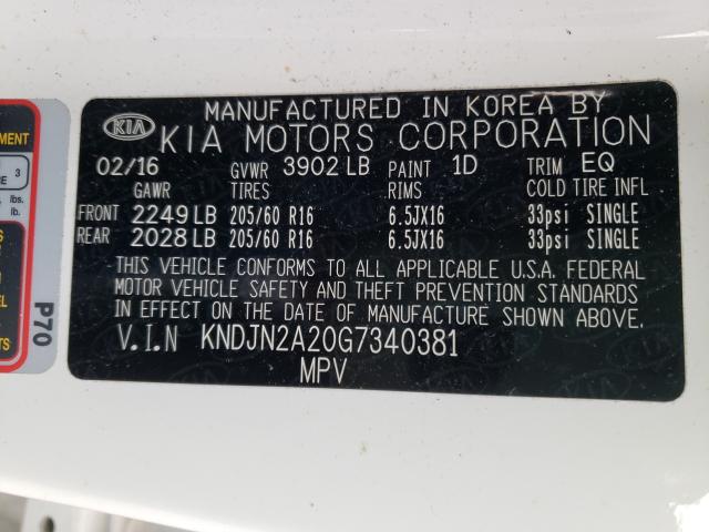 Photo 9 VIN: KNDJN2A20G7340381 - KIA SOUL 