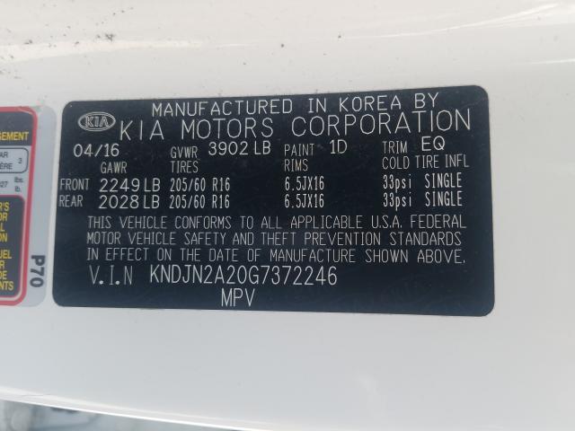 Photo 9 VIN: KNDJN2A20G7372246 - KIA SOUL 