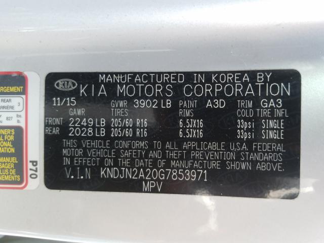 Photo 9 VIN: KNDJN2A20G7853971 - KIA SOUL 