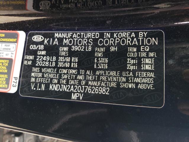 Photo 9 VIN: KNDJN2A20J7626982 - KIA SOUL 