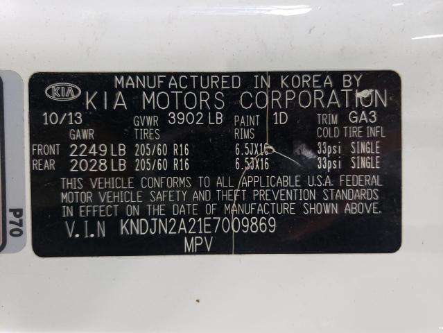 Photo 11 VIN: KNDJN2A21E7009869 - KIA SOUL 