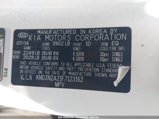 Photo 8 VIN: KNDJN2A21F7123162 - KIA SOUL 