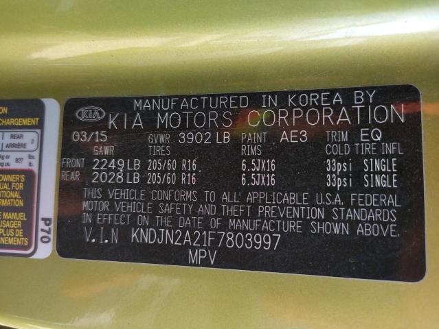 Photo 9 VIN: KNDJN2A21F7803997 - KIA SOUL 