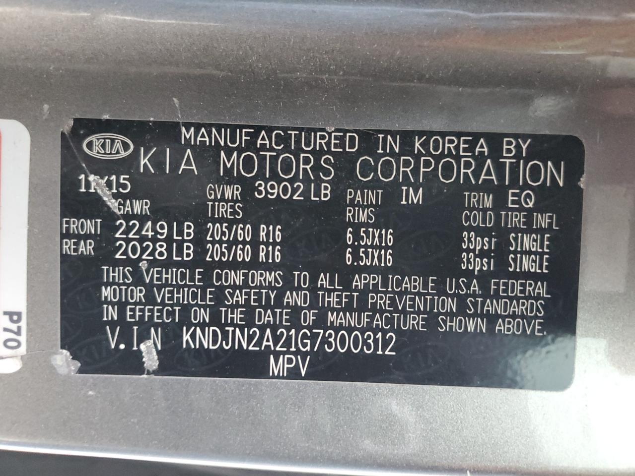 Photo 11 VIN: KNDJN2A21G7300312 - KIA SOUL 