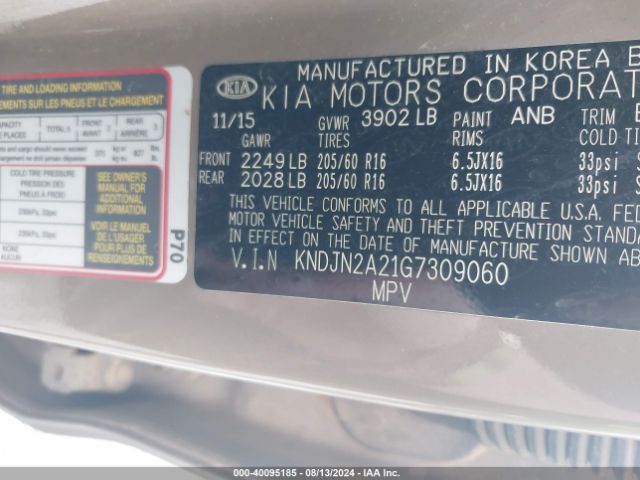 Photo 8 VIN: KNDJN2A21G7309060 - KIA SOUL 