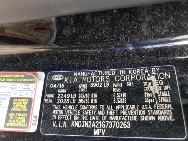 Photo 9 VIN: KNDJN2A21G7370263 - KIA SOUL 