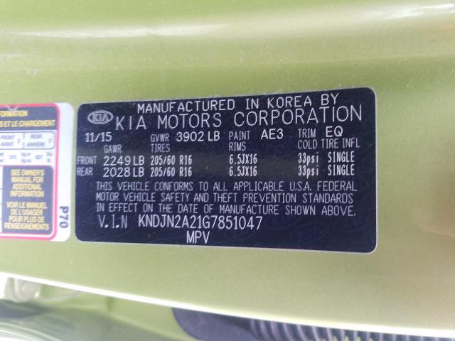 Photo 9 VIN: KNDJN2A21G7851047 - KIA SOUL 