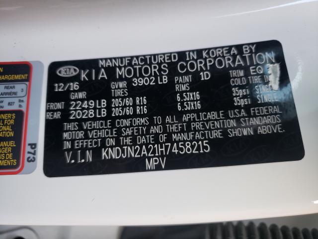 Photo 9 VIN: KNDJN2A21H7458215 - KIA SOUL 