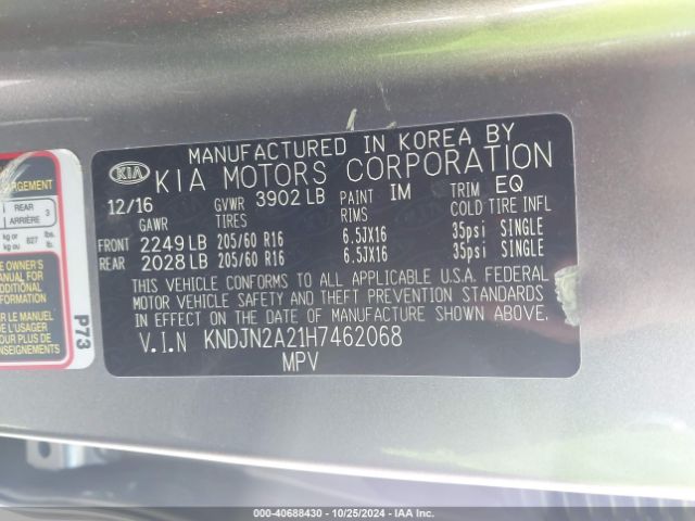 Photo 8 VIN: KNDJN2A21H7462068 - KIA SOUL 